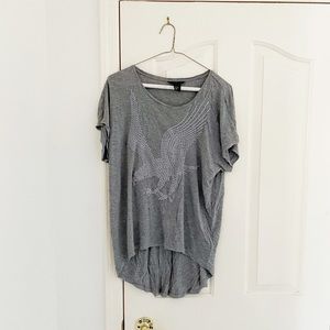 H&M Gray Eagle Print Short Sleeve T Shirt